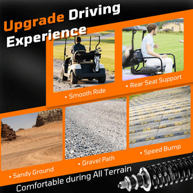 Cartalia shocks fit EZGO carts front or rear for versatile installation.