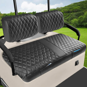 Cartalia front seat cover for Yamaha G22 with diamond pattern enhances style and protection.