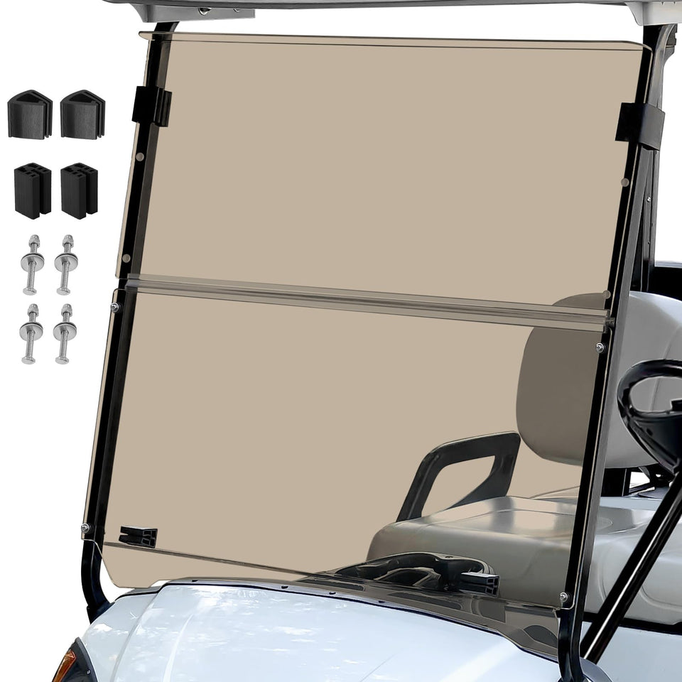 Cartalia g29 front folding windshield in clear acrylic for Yamaha cart, wind protection