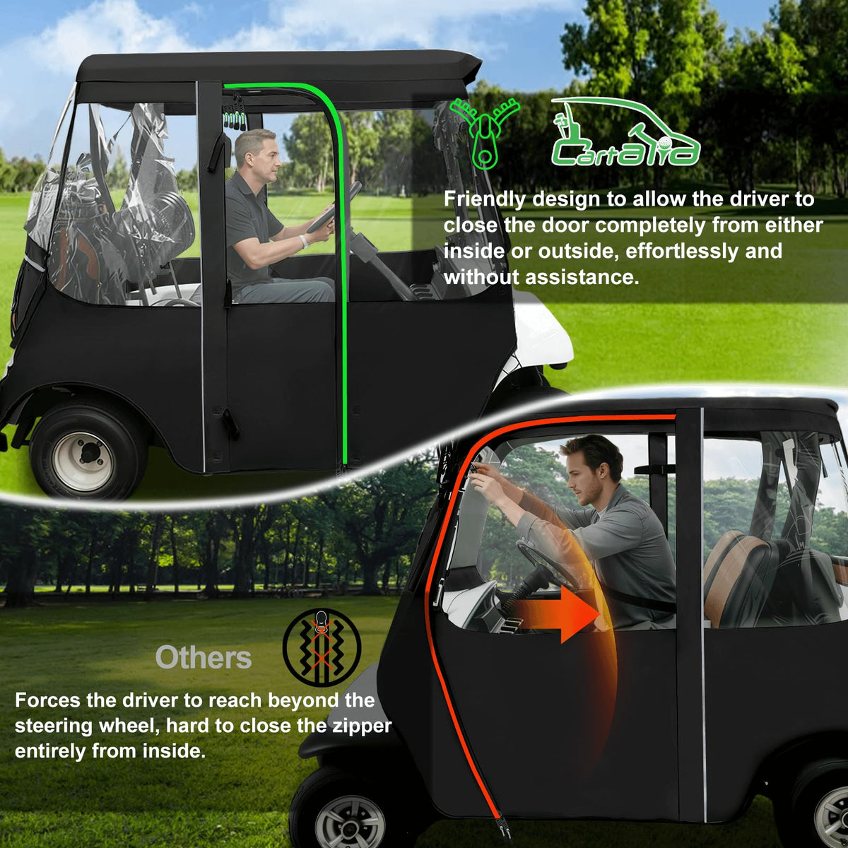 Cartalia Drive2 rear-hem secure fit for windproof protection