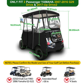 Cartalia 2-seat enclosure side-entry doors for Yamaha G29 easy access