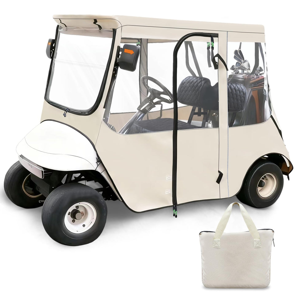 Cartalia Golf Cart Driving Enclosure front view with clear windows for visibility