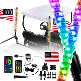 Cartalia golf cart flag whip lights 3ft illuminate night drives and celebrations