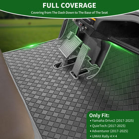 Cartalia anti-slip grid design on Yamaha Drive2 liner improves grip during rides