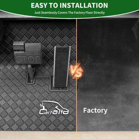 Cartalia mat with four-clip installation keeps mat secured in place