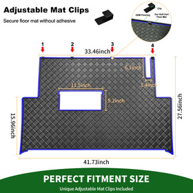 Durable rubber mat resists UV exposure for outdoor carts.