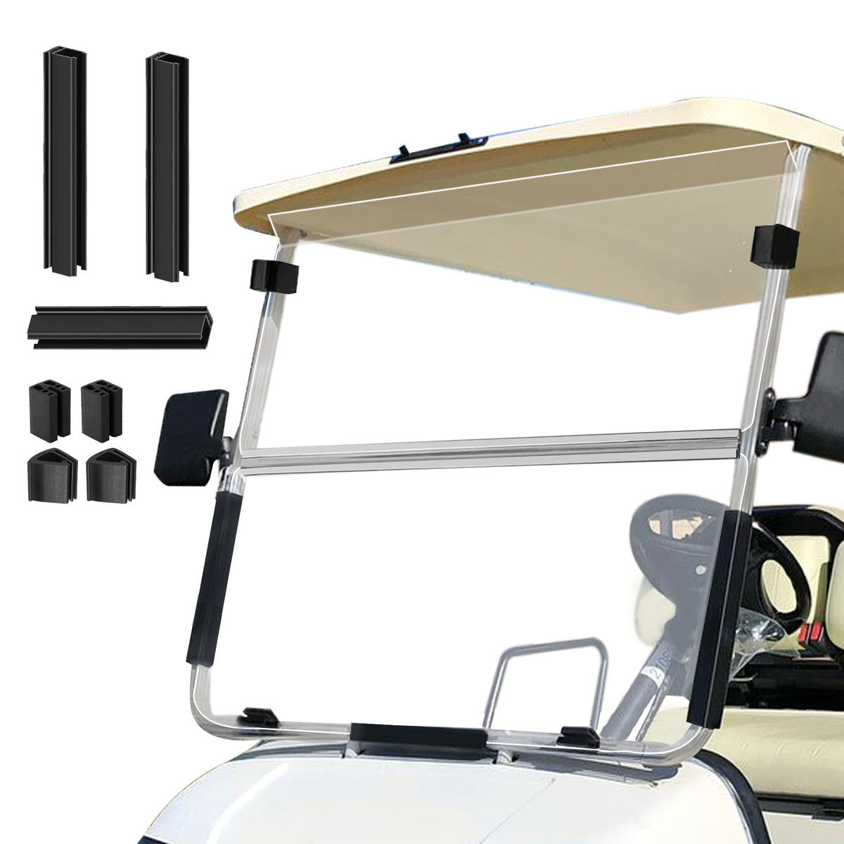 Cartalia foldable windshield with 316thick acrylic for clear, durable visibility.