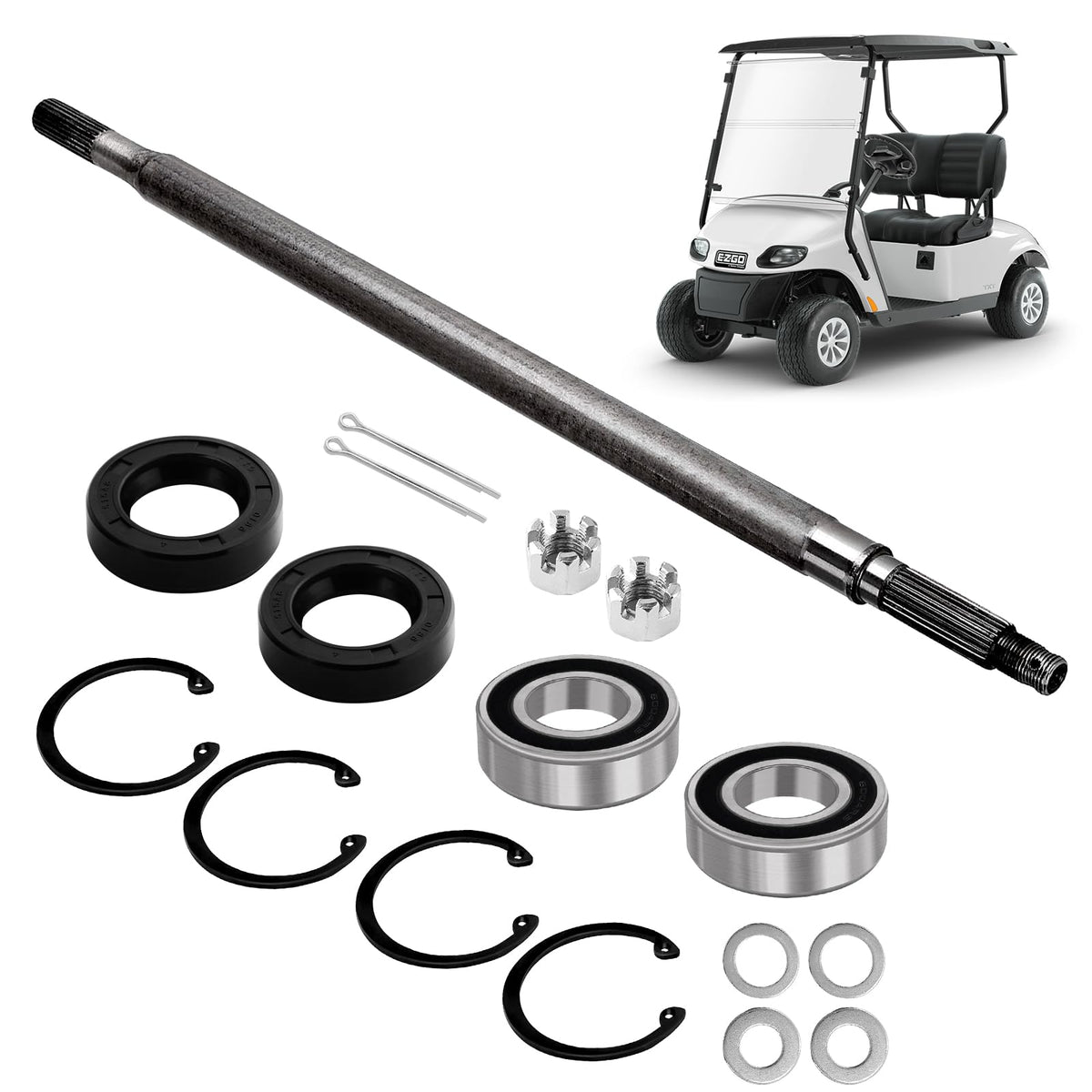 Cartalia golf cart rear axle driver-side 23-7-8 inch length for EZGO TXT improves power transfer