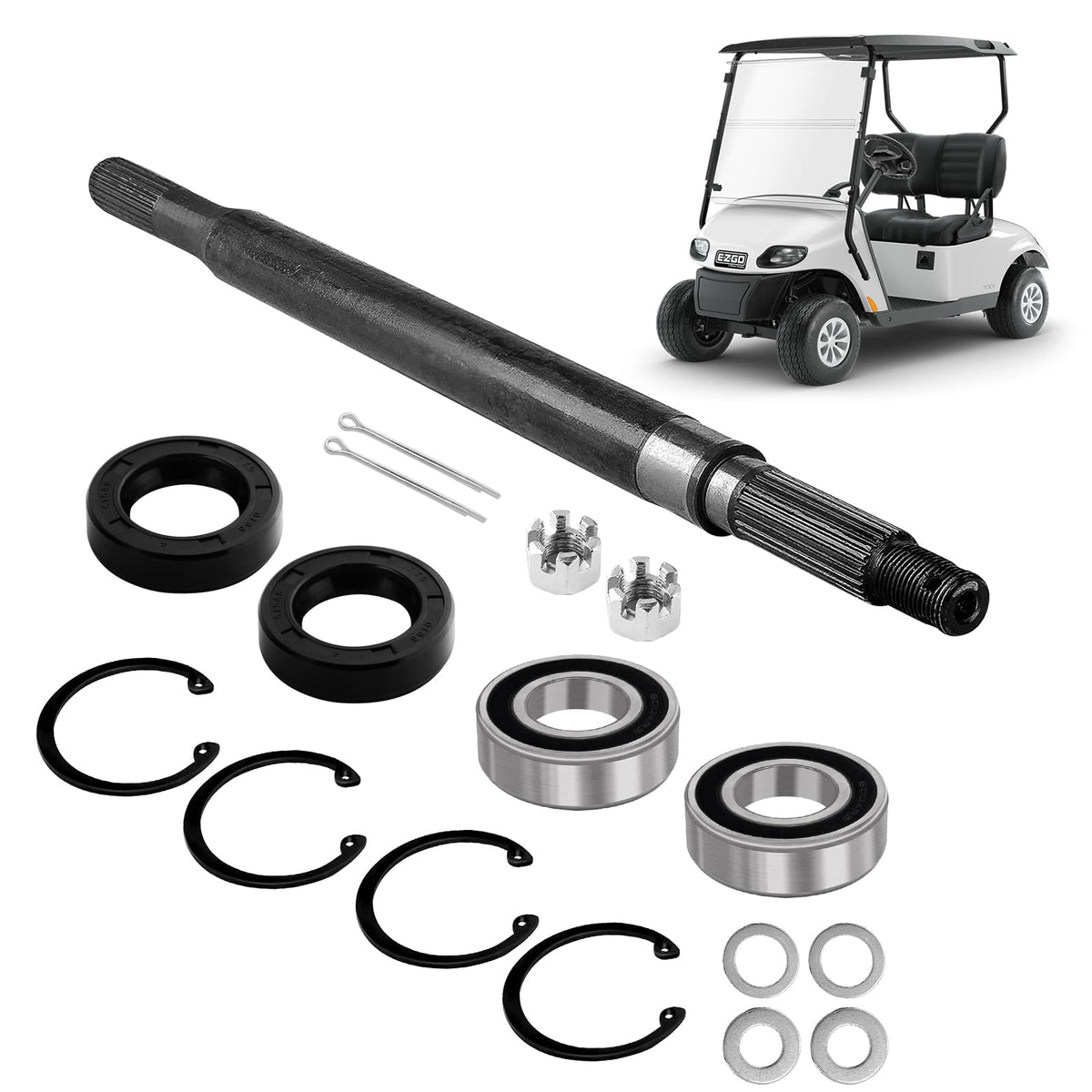 Cartalia rear axle shaft, passenger-side 20377-G12, for EZGO TXT, smooth power transfer