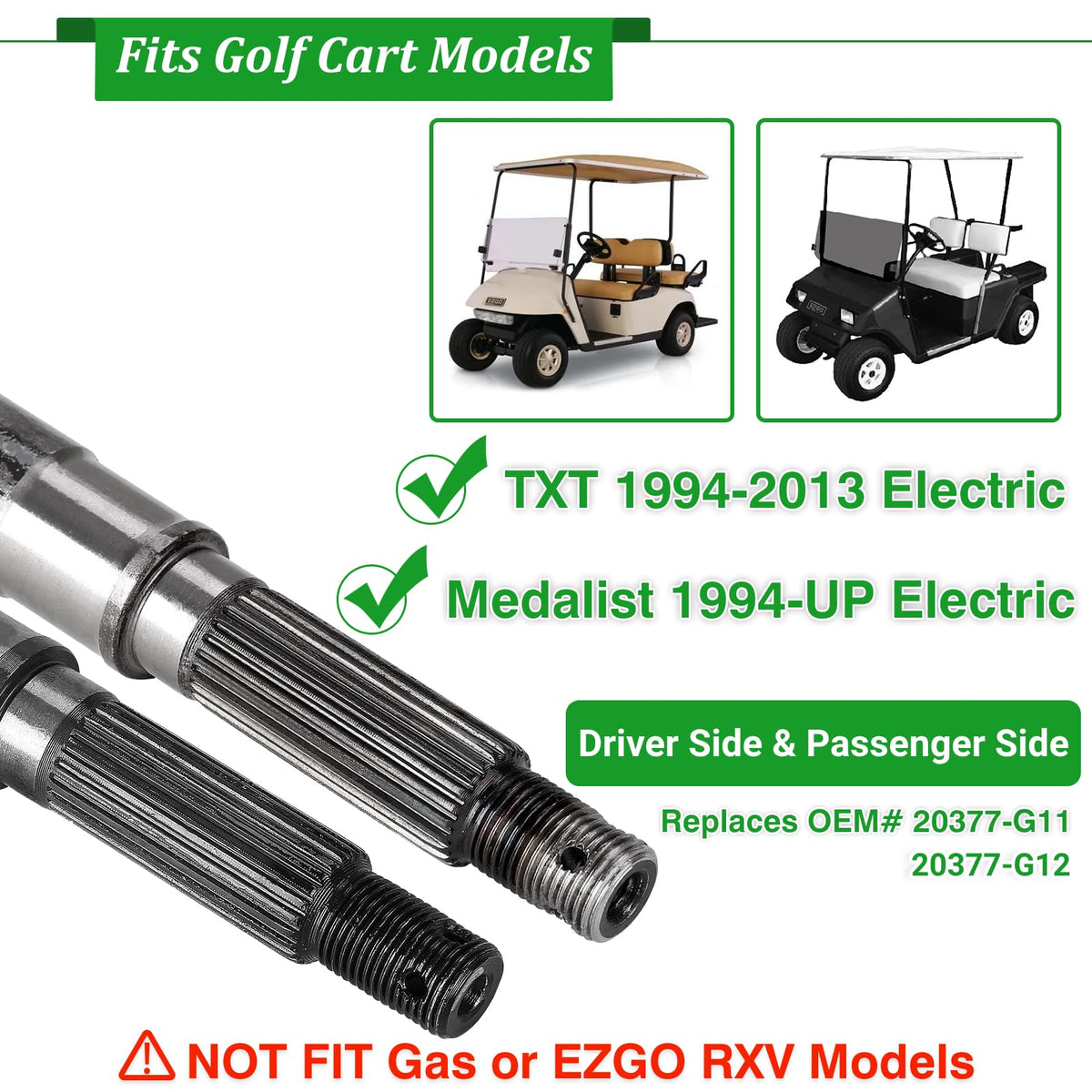 Cartalia rear axle shaft passenger-side view designed for durable rides