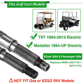 Cartalia rear axle shaft passenger-side view designed for durable rides