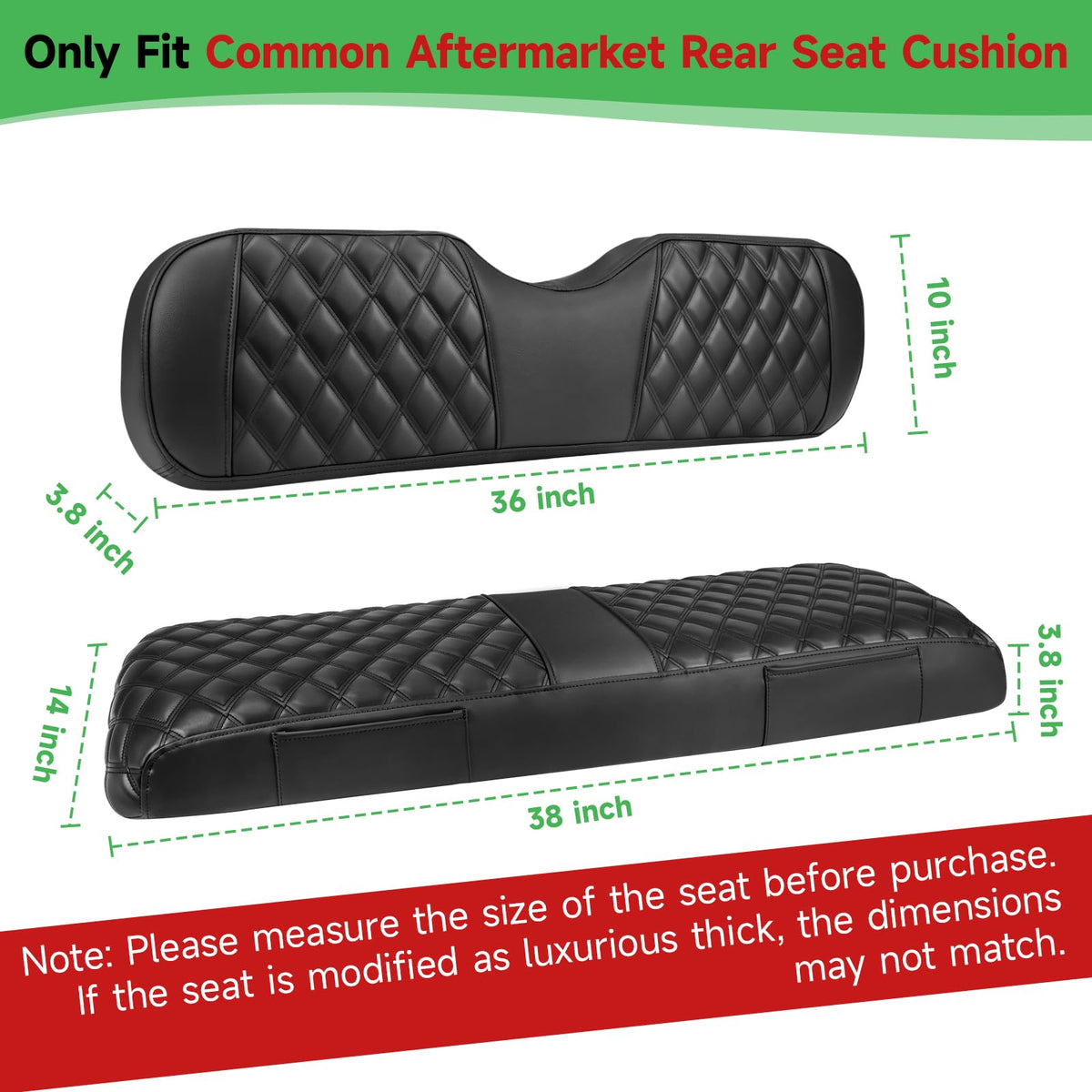 Cartalia golf cart seat cover uses thick vinyl for water resistance and easy cleaning.