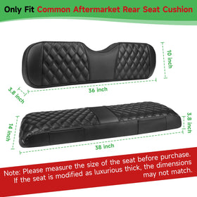 Cartalia golf cart seat cover uses thick vinyl for water resistance and easy cleaning.