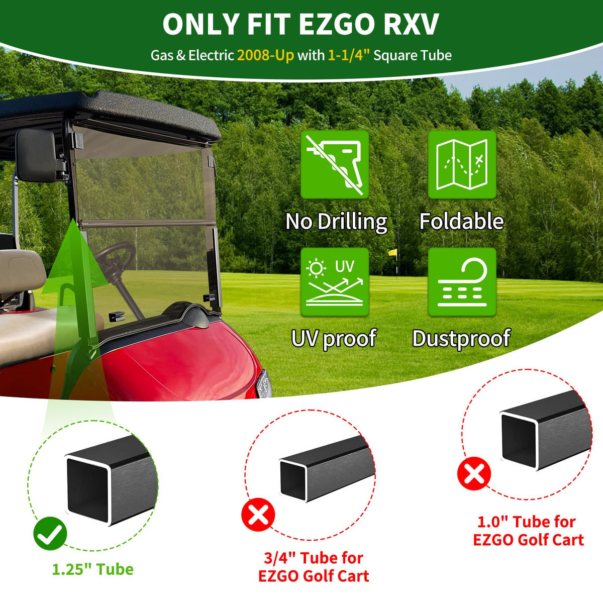 Cartalia fold-down windshield shows airflow and wind protection