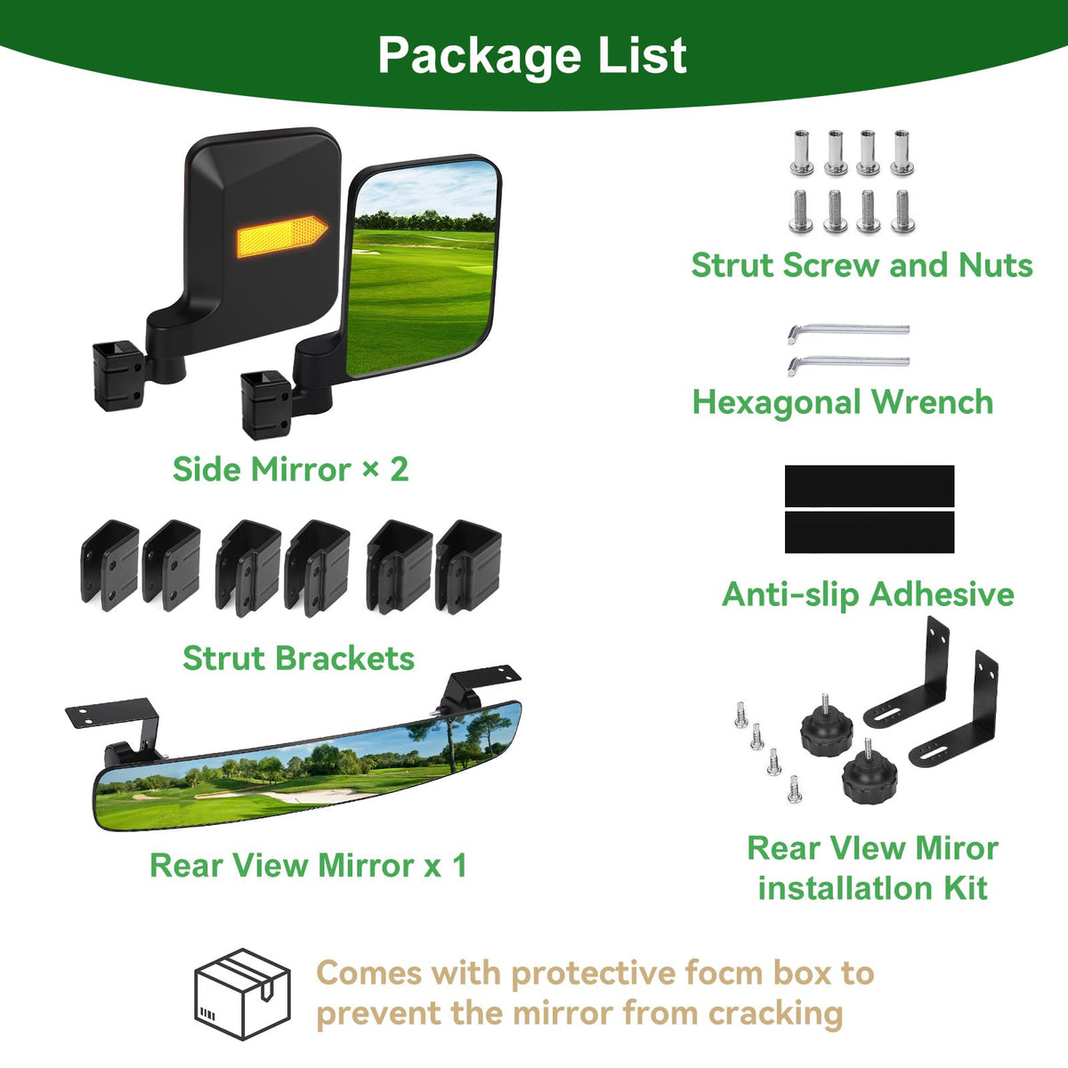 Cartalia easy install side and rear mirrors fit many models