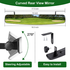 Cartalia HD tempered glass side mirror supports universal golf cart fit