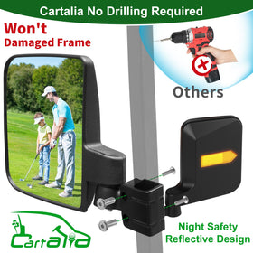 Cartalia rear view mirror with tempered glass for Club Car and Yamaha