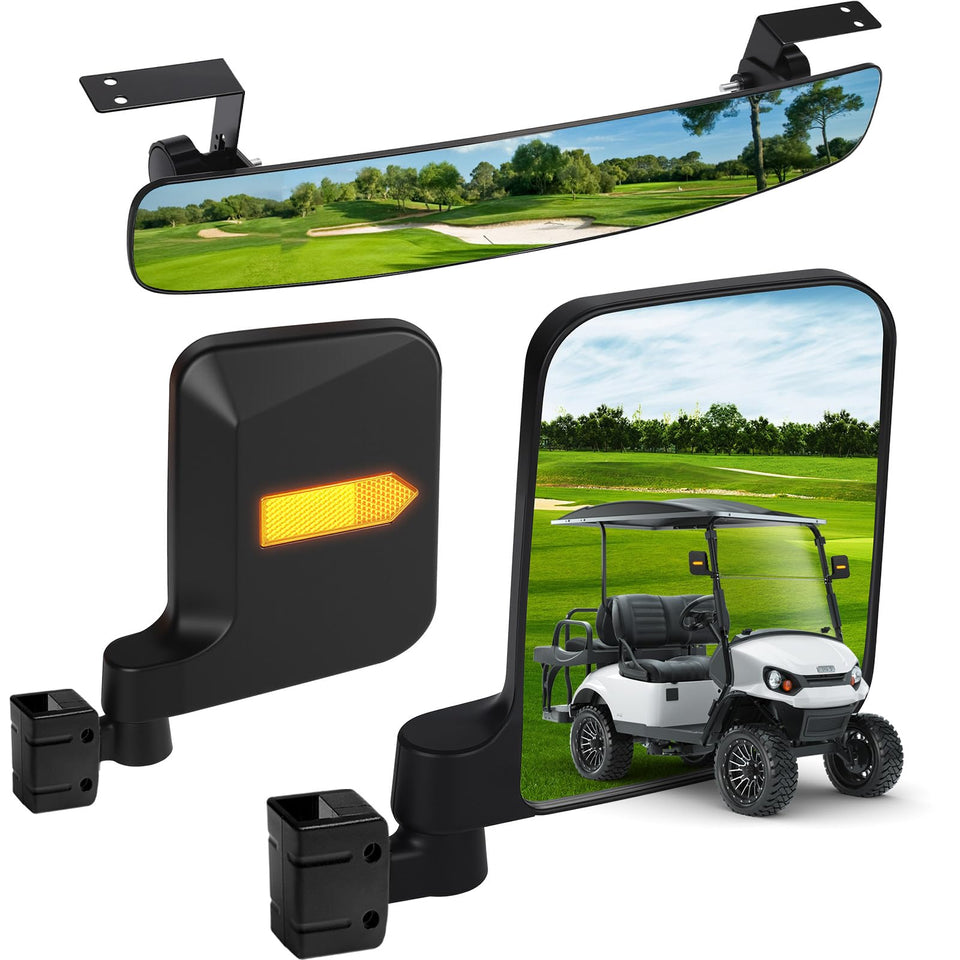 Cartalia golf cart mirrors kit side view for EZGO improves night visibility