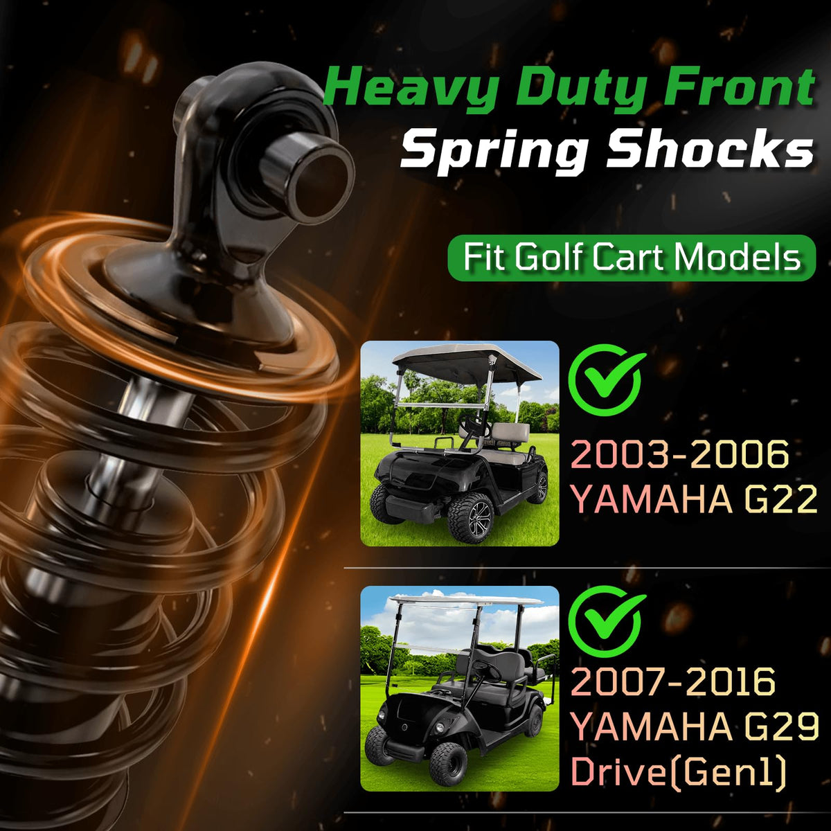 Cartalia heavy-duty coil spring front shock enhances load support