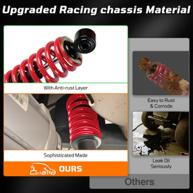 Cartalia heavy-duty springs prevent rear sag with two riders and cargo.