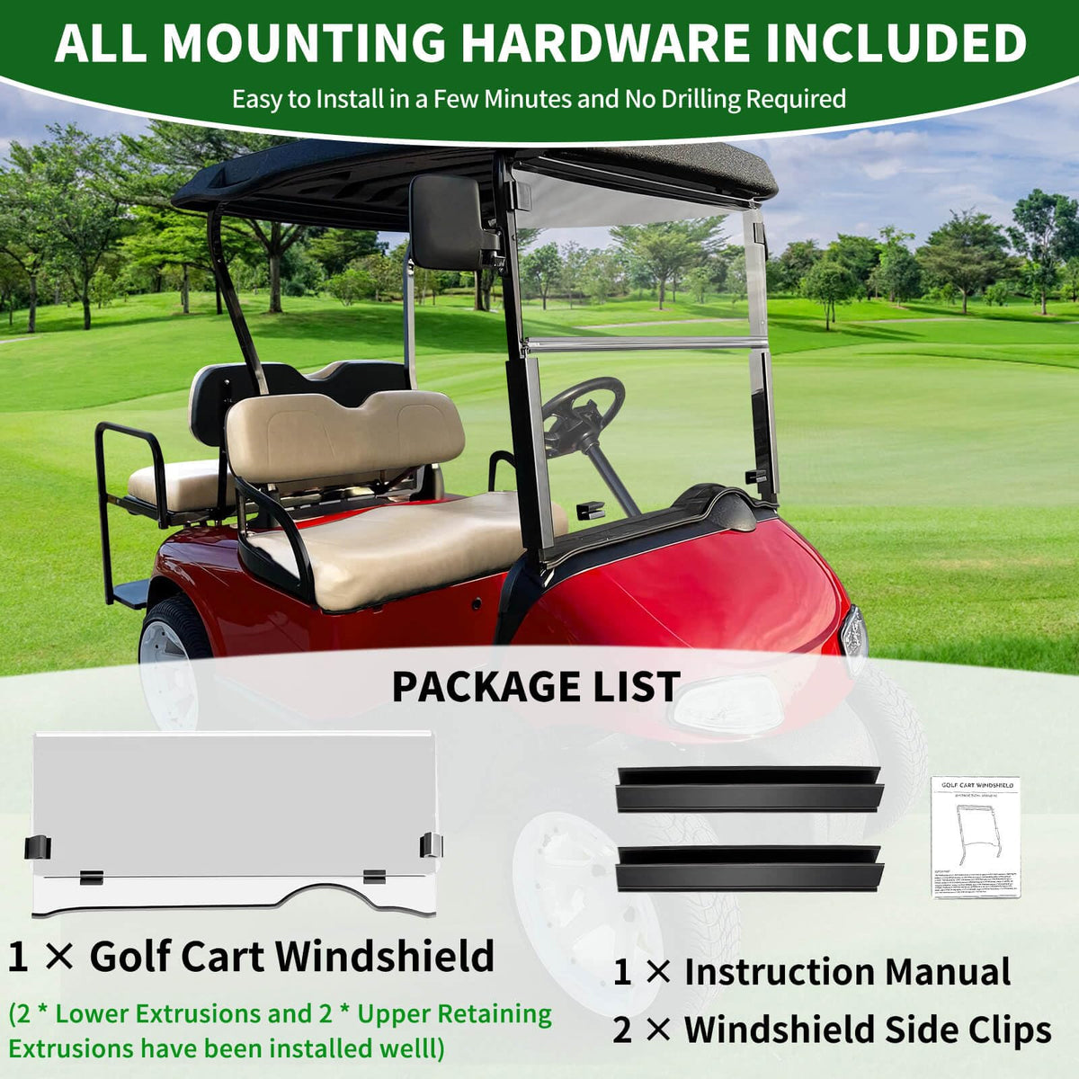 Cartalia high-clarity windshield improves visibility during windy conditions.