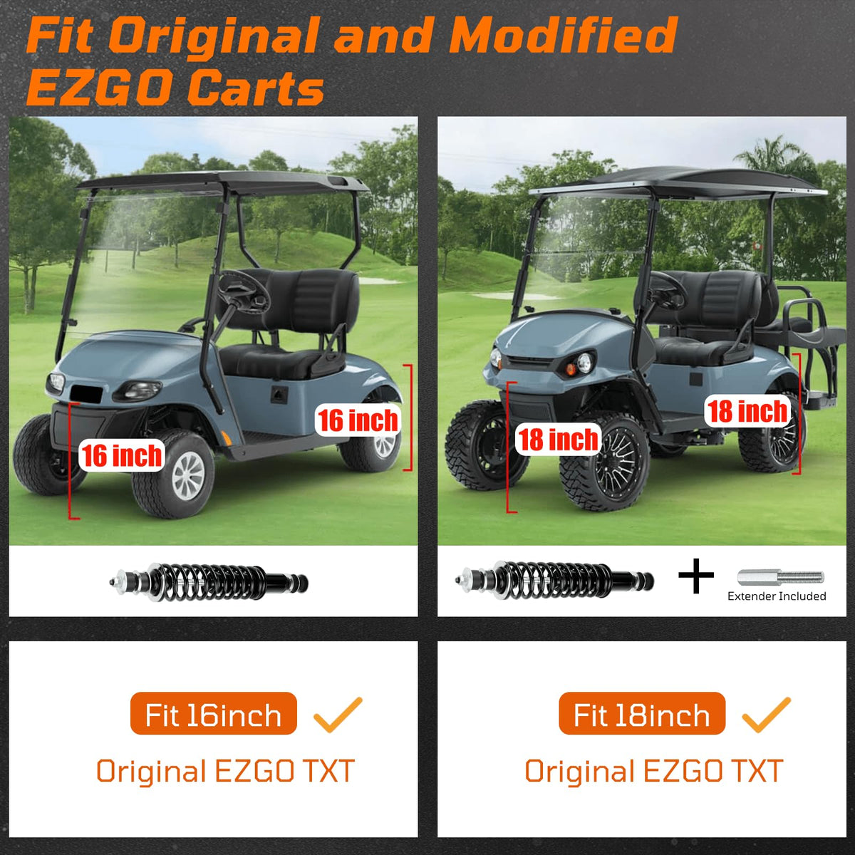 Cartalia installation bushings for EZGO shocks ensure a secure fit.