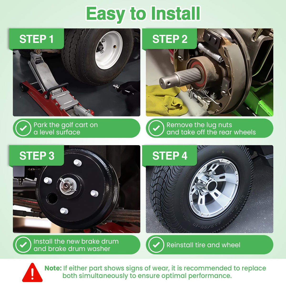 Cartalia installation kit for EZGO brake drum with hardware
