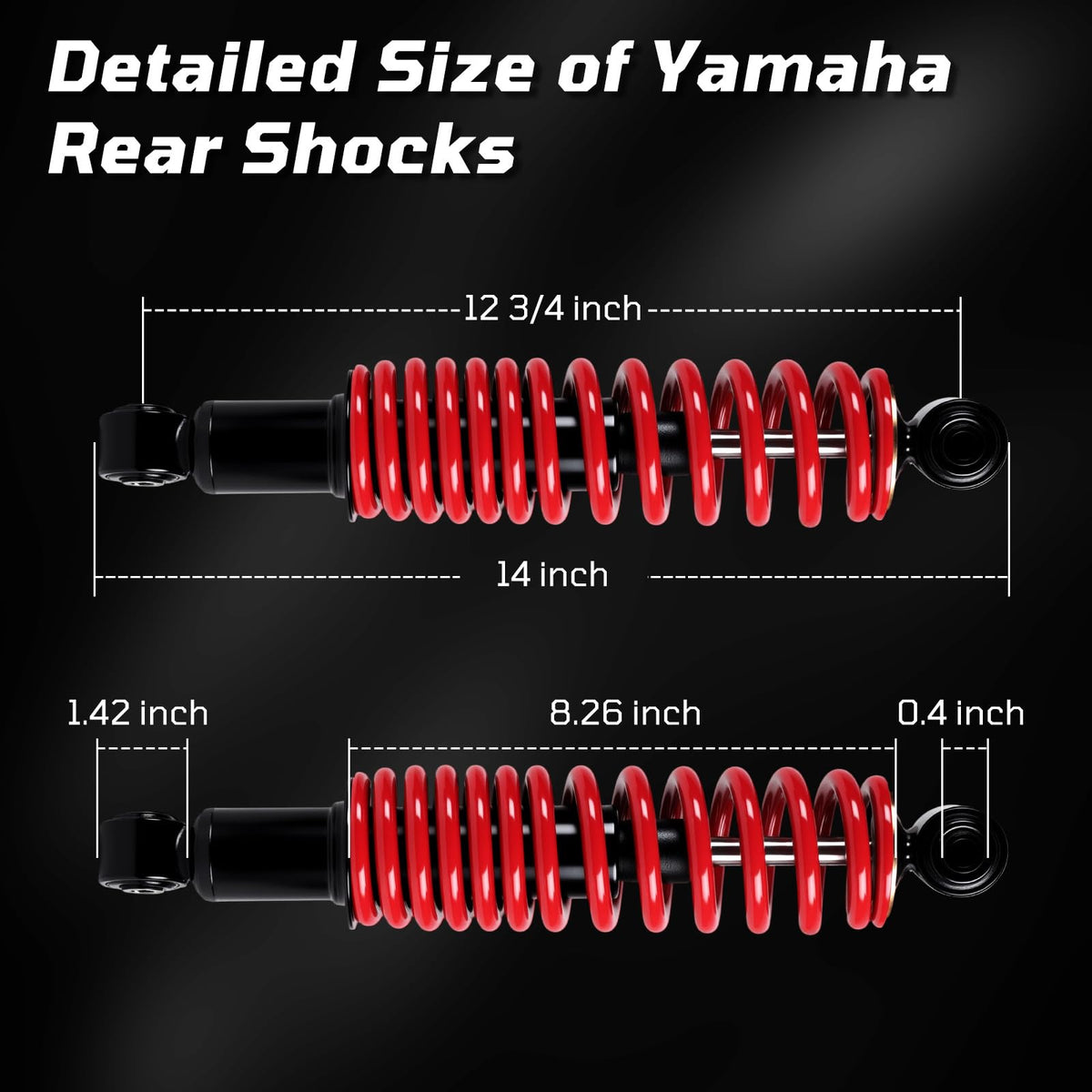 Cartalia rear shocks resist acid rain and salt for longer service life.