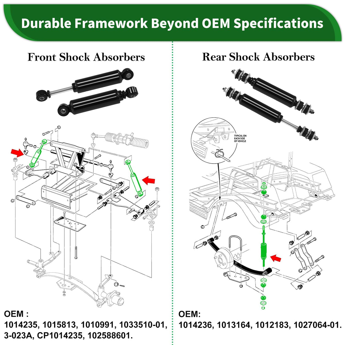 Cartalia upgraded shocks for lifted carts provide smoother handling