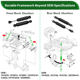 Cartalia upgraded shocks for lifted carts provide smoother handling
