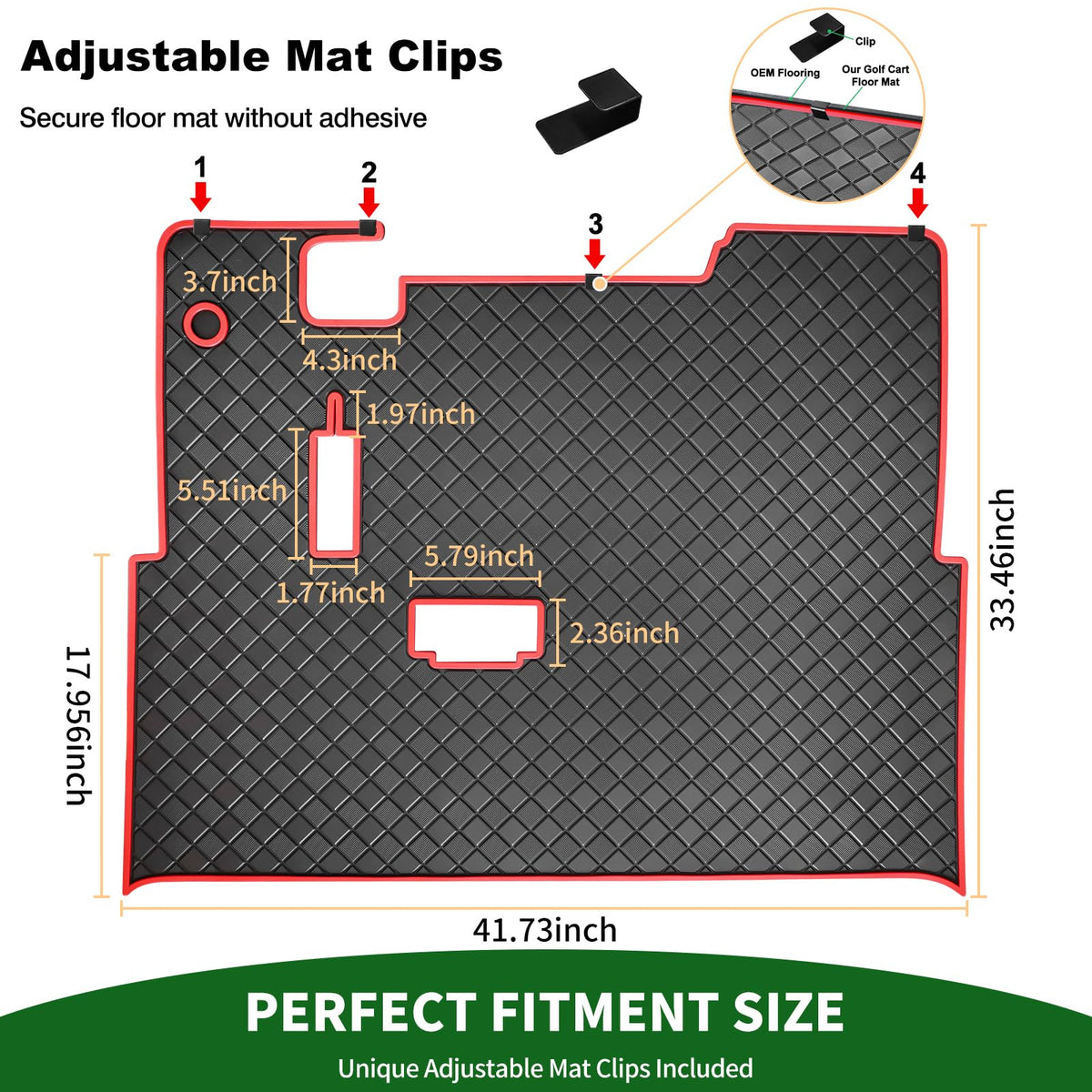 Cartalia Navitas floor mat 8mm anti-slip grid for secure driving