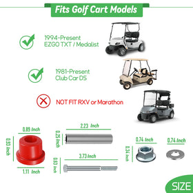 Cartalia polyurethane bushings shown as durable material for smoother golf cart performance.