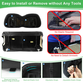 Thick PVC faux leather resists water, scratches, and UV wear
