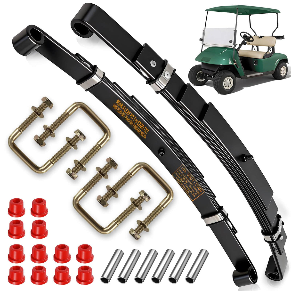Cartalia rear 4-leaf springs for EZGO TXT Medalist 1994-2013 improve load support