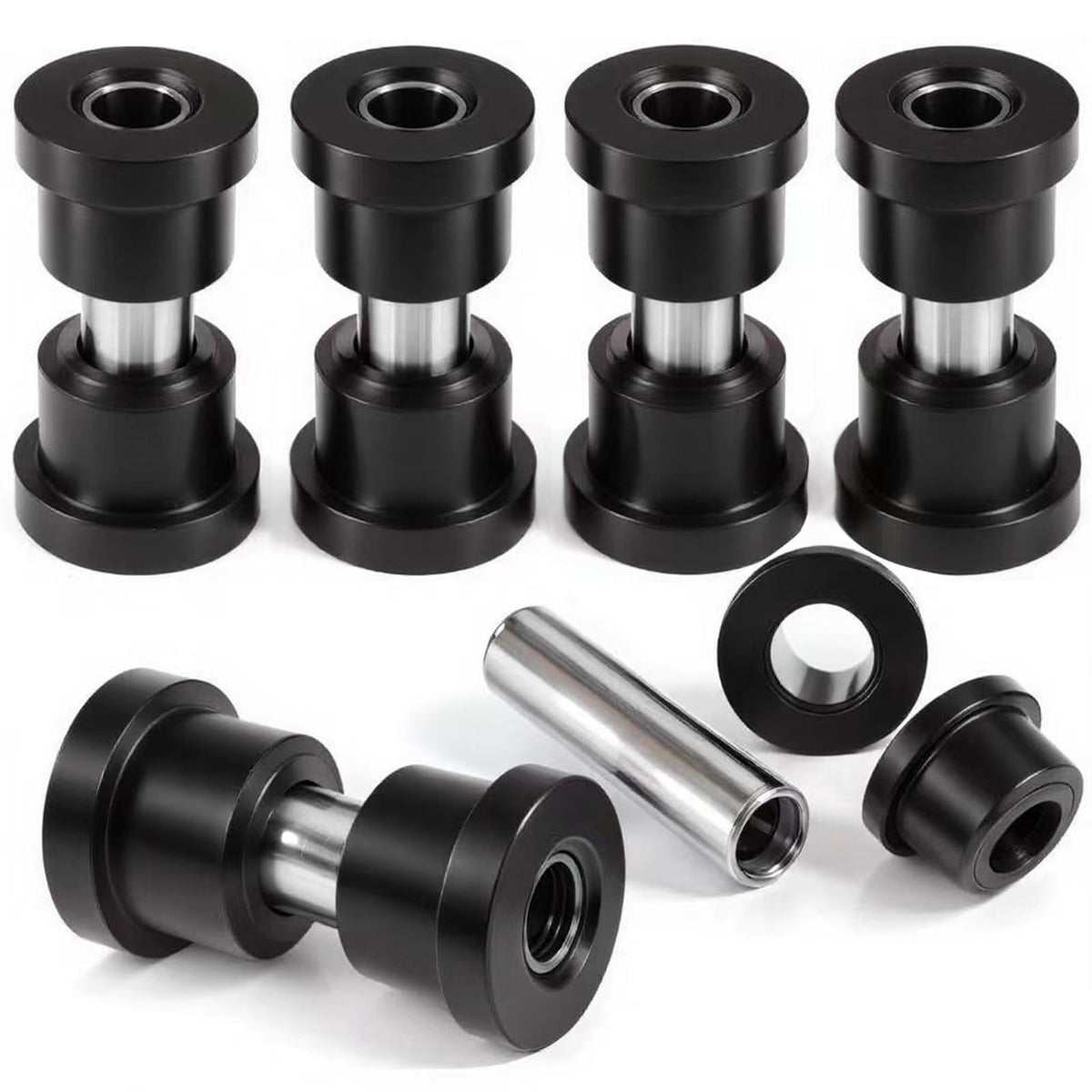 Cartalia rear leaf spring bushing kit for EZGO TXT showing components and fitment.