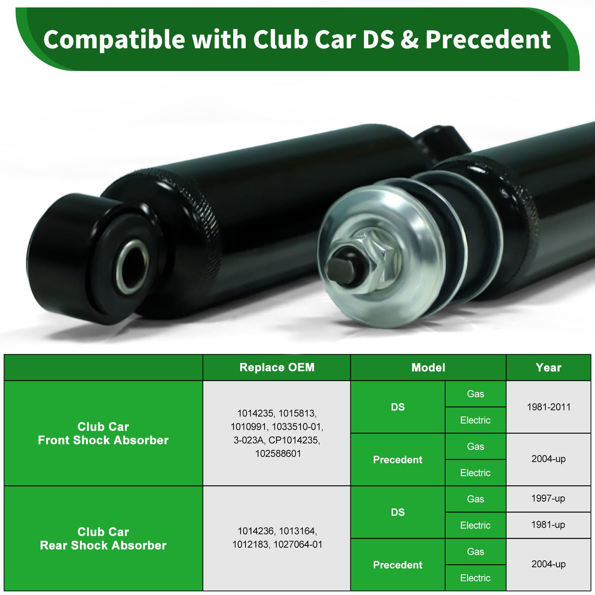 Cartalia rear shock absorber for Club Car DS enhances stability on bumpy trails