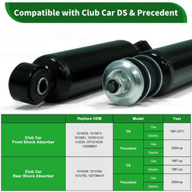 Cartalia rear shock absorber for Club Car DS enhances stability on bumpy trails