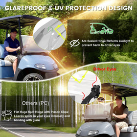 Cartalia shatter-resistant windshield ships with protective packaging to prevent scratches.