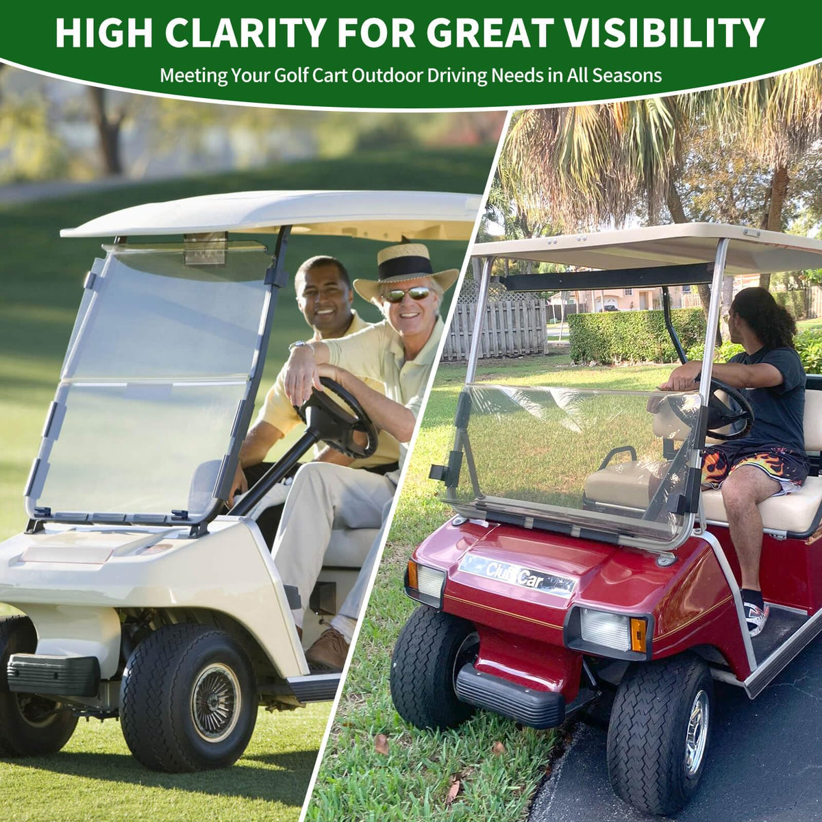Cartalia includes hardware for quick tool-free installation on a DS golf cart
