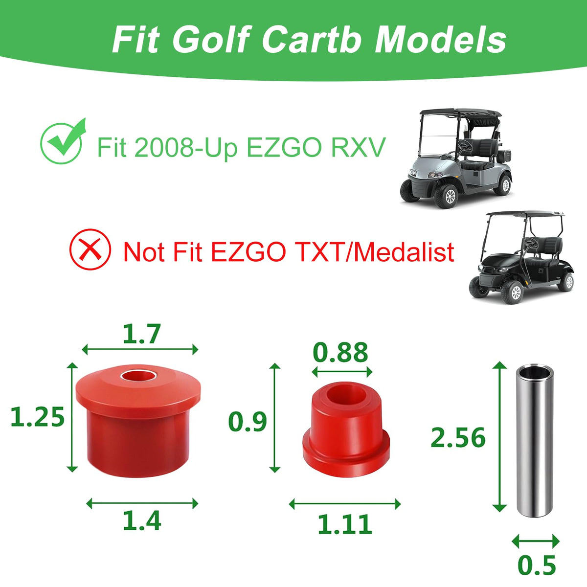 Cartalia small polyurethane bushings 624030 70291-G01 red improve ride.