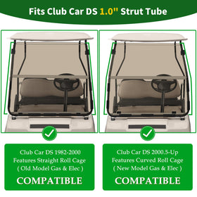 Cartalia upper foldable clips provide sturdy top mounting for golf cart windshield.