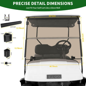 Cartalia UV-protection windshield reduces glare during sunny rounds
