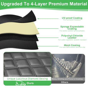 Cartalia durable PVC leather front seat cover provides water resistance and scratch protection.