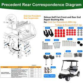 Cartalia wheel hub bushings for Club Car Precedent support smoother steering.
