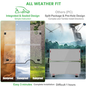 Cartalia easy-install kit with included hardware ensures secure fit.