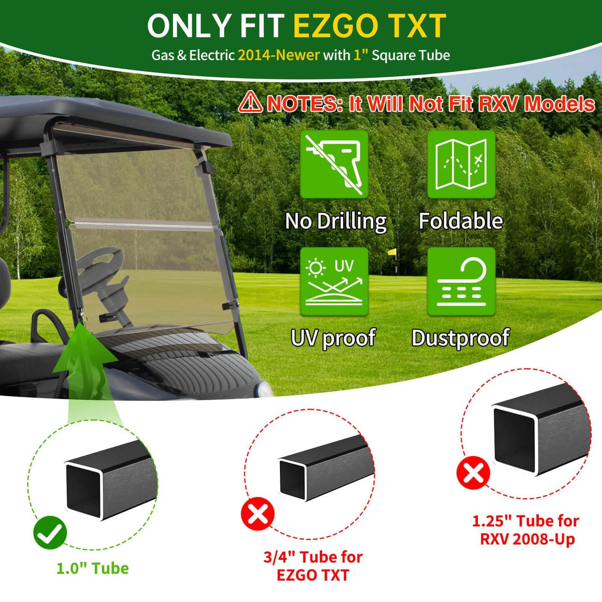 Cartalia windscreen fold-down arc hinge enables quick airflow and rain protection