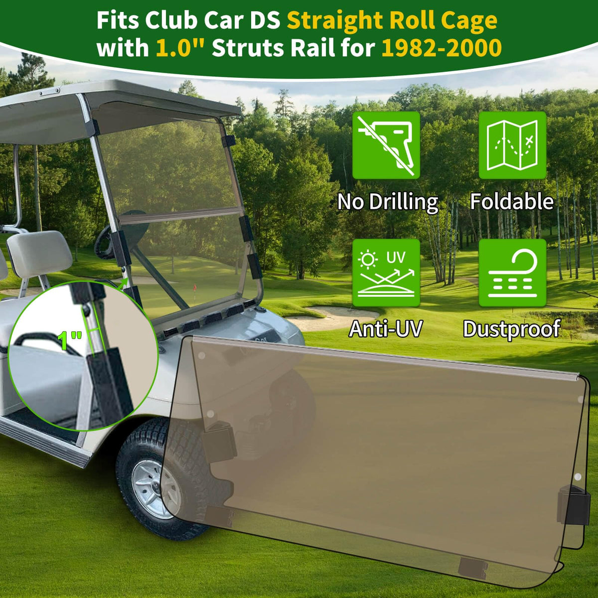 Cartalia windshield with hardware included for quick, tool-free installation.