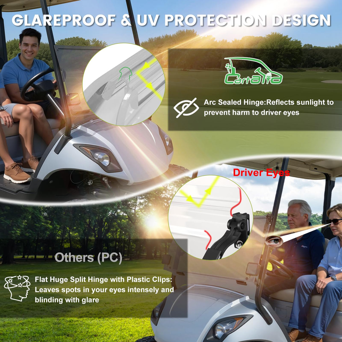 Cartalia windshield shows protective film to prevent scratches before installation.