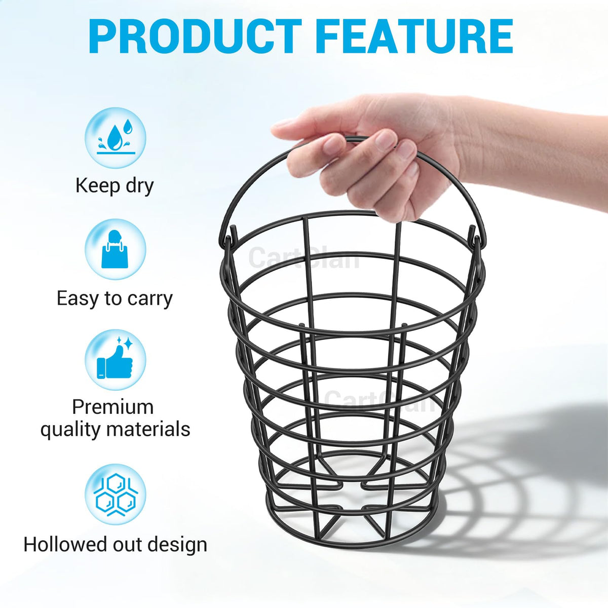 CartClan 2-pack with large capacity holds about 45 balls per basket.