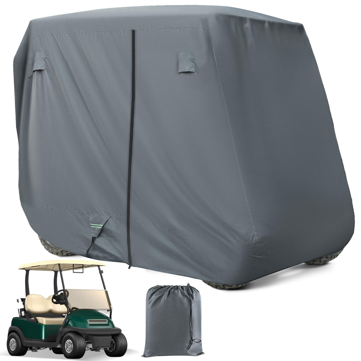 CartClan 4 Passenger Cover fits most 2+2 carts for a snug, secure fit.